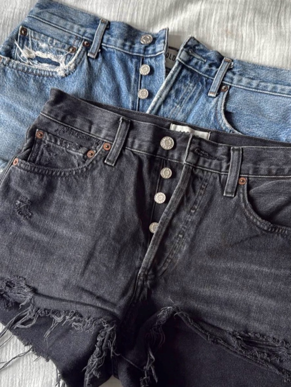 Agolde Women’s Distressed Button-Fly Jean Shorts Bundle